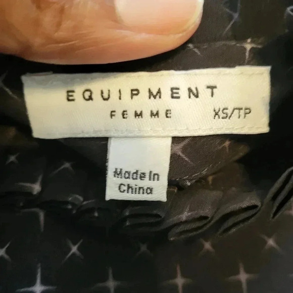 Equipment Femme Aurora Highneck Shooting Stars Classic Chic Style Silk Blouse XS - Picture 10 of 11